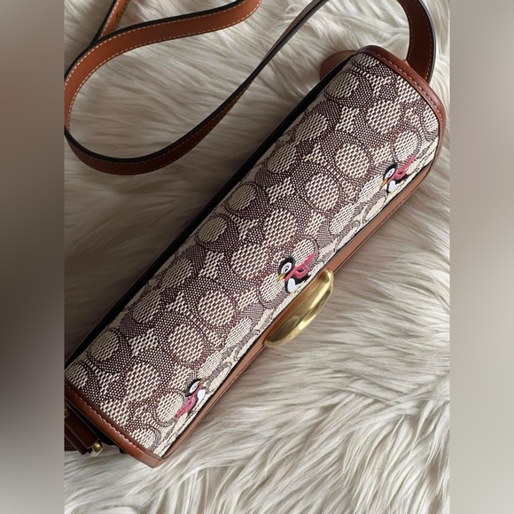 💰SOLD-C7935 - Coach Studio Shoulder Bag in Signature Jacquard with Penguin Motif - Picture 9 of 14